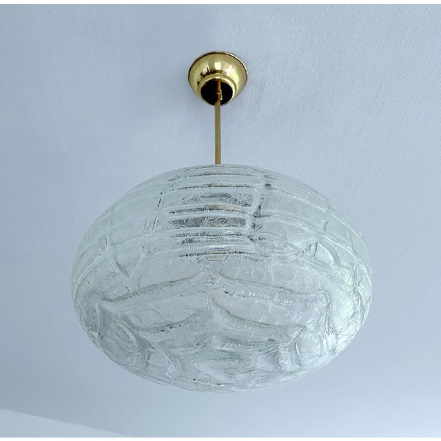Mid-Century Modern Large Vintage Glass Pendant Light from Doria, 1970s For Sale - Image 3 of 16