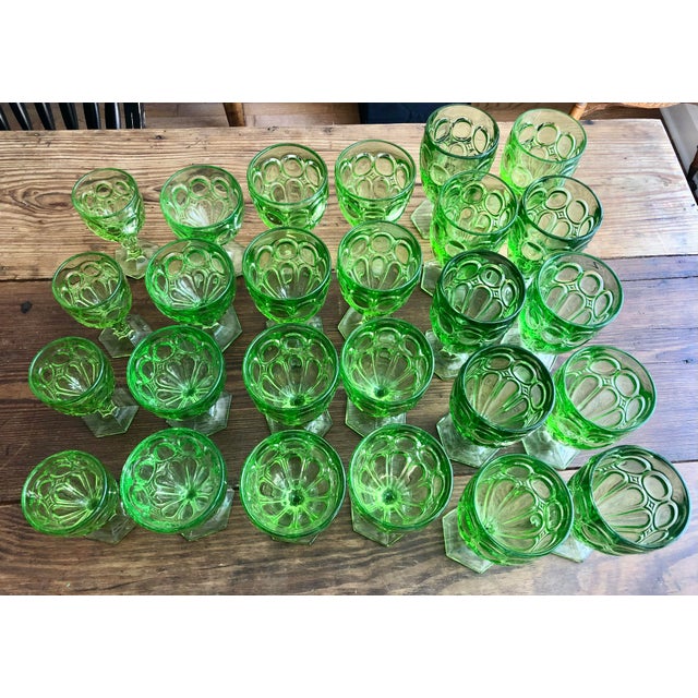 Fostoria Green Moonstone Sherbet Glasses Set 4 For Sale - Image 9 of 10
