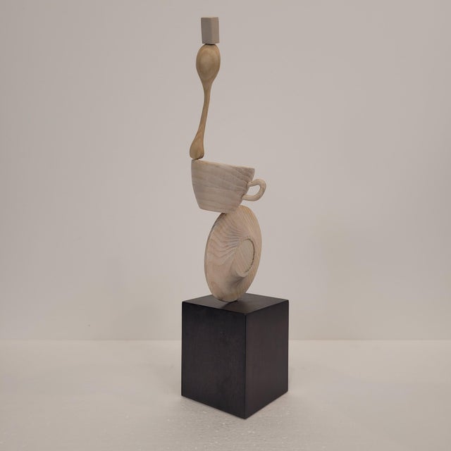 François Lacoste, Very Strong Coffee Sculpture, Carved Wood, 2000s For Sale - Image 4 of 13