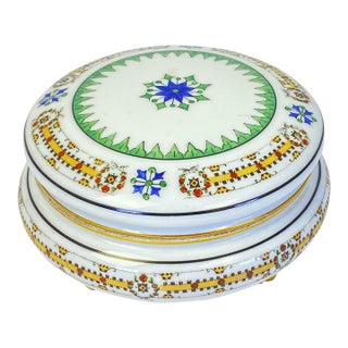 Limoges Footed Gold Trim Trinket Box or Jewelry Box For Sale