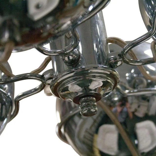 Mid-Century Italian Chromed Spheres Pendant Lamp, 1970 For Sale - Image 4 of 6