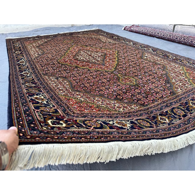 Multicolor Tabriz Mahi Hand-Knotted Wool Rug - 6'5" X 9'9" For Sale - Image 4 of 12