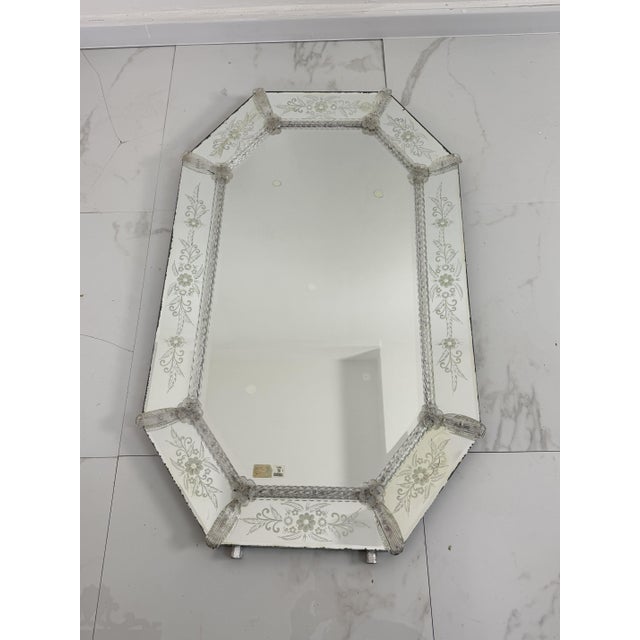 Large Venetian Wall Mirror in Murano Glass, 1950s For Sale - Image 10 of 13