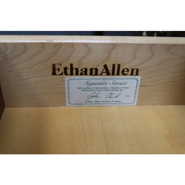 Wood Ethan Allen Cherry Georgian Style Four-Drawer Console Table For Sale - Image 7 of 10