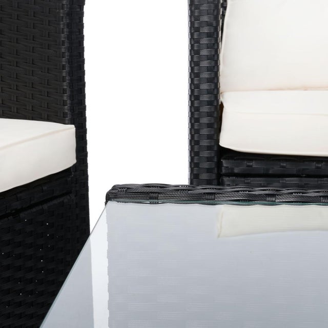 Spritely Home Vellor 4-Piece Living Set, Black/Beige Cushion For Sale - Image 4 of 7