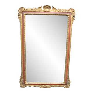 Giltwood & Mahogany Carved Wall Mirror For Sale