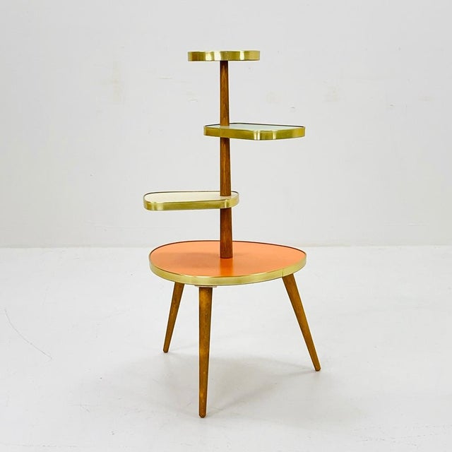 Mid-Century Minimalist Plant Stand, Germany, 1950s For Sale - Image 10 of 11