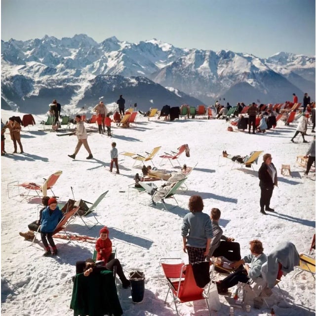 Verbier vacation' slim aarons estate print giant estate stamped limited edition print by slim aarons holiday-makers take...