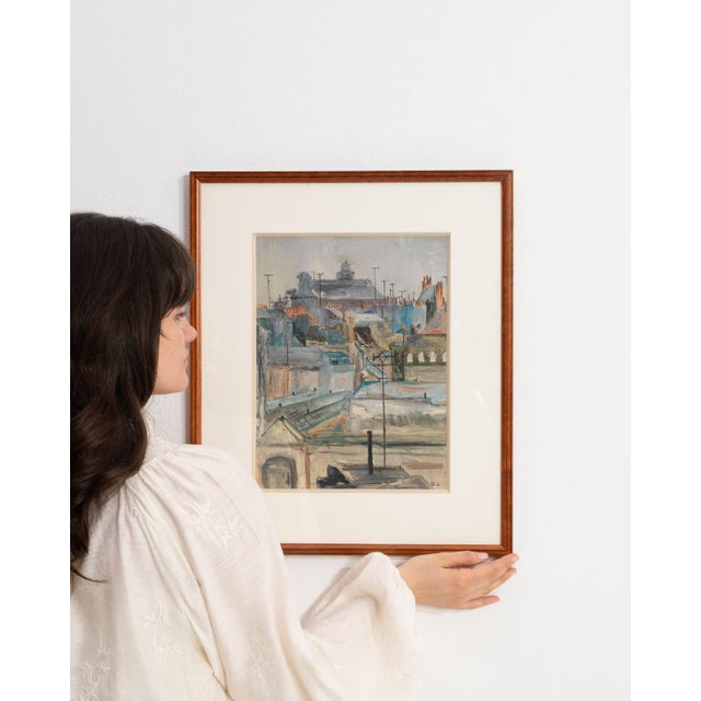 1960s France Impressionist Brown Canvas Painting For Sale - Image 15 of 16