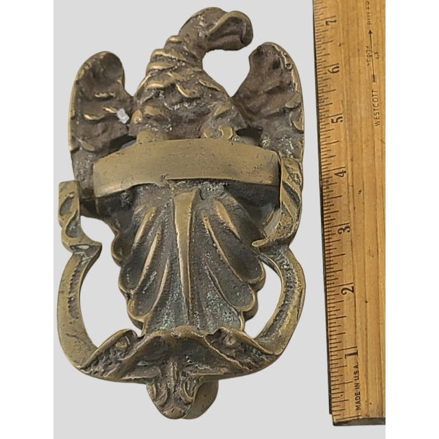 Antique Brass Figural Federal Style American Eagle Door Knocker, measuring 7'' High 3.5'' Wide. Good condition, great...