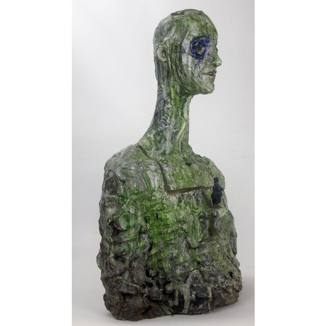 Expresionist Ceramic and Bronze Bust Sculpture by Óscar Aldonza Torres, 2021 For Sale - Image 13 of 18