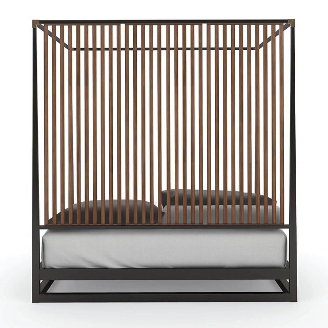 Mid Century Modern Style Canopy Bed For Sale - Image 4 of 12