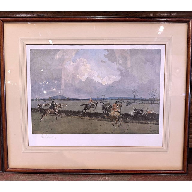 Wood Pair Original Framed Equestrians Colored Prints Signed Lionel Edwards Dated 1926 For Sale - Image 7 of 11