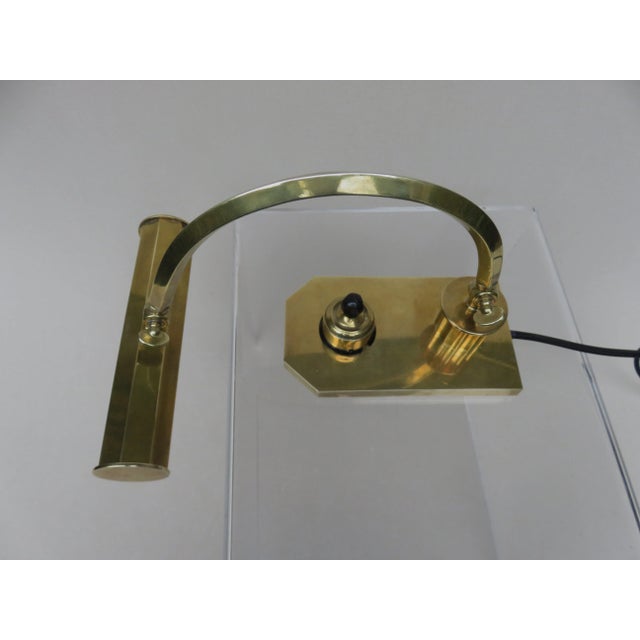 1930s Vintage Art Deco Polished Brass Piano Light For Sale - Image 5 of 18