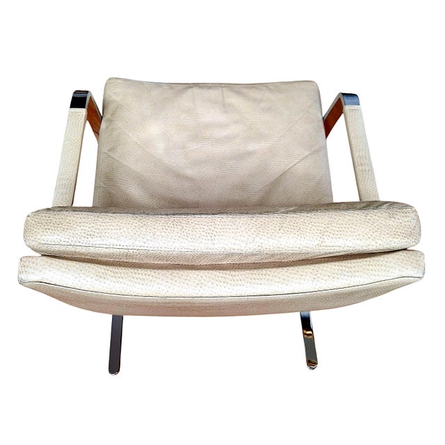 A Set of Six Mid-Century Modern Leather and Flat-Bar Chrome Lounge Chairs For Sale In San Francisco - Image 6 of 15