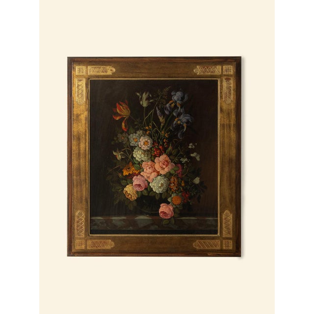 Oskar Denner, Floral Still Life, Oil on Panel For Sale - Image 6 of 7