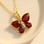 Contemporary Garnet Butterfly Gemstone Pendant Necklace in 925 Sterling Silver For Sale - Image 3 of 4