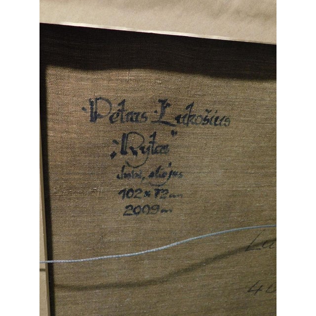 2010s Petras Lukosius#0075 Rytas Original Oil on Paintings on Canvas With Custom Frame For Sale - Image 5 of 6