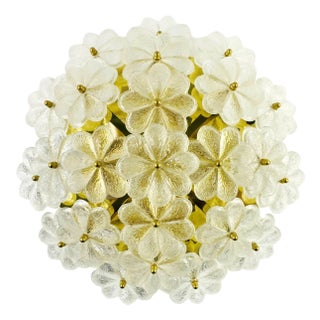 Large Mid-Century Modern Floral Ceiling Light in Murano Glass by Ernst Palme, Germany, 1970s For Sale