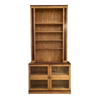 Transitional Wood Collectors Bookcase For Sale