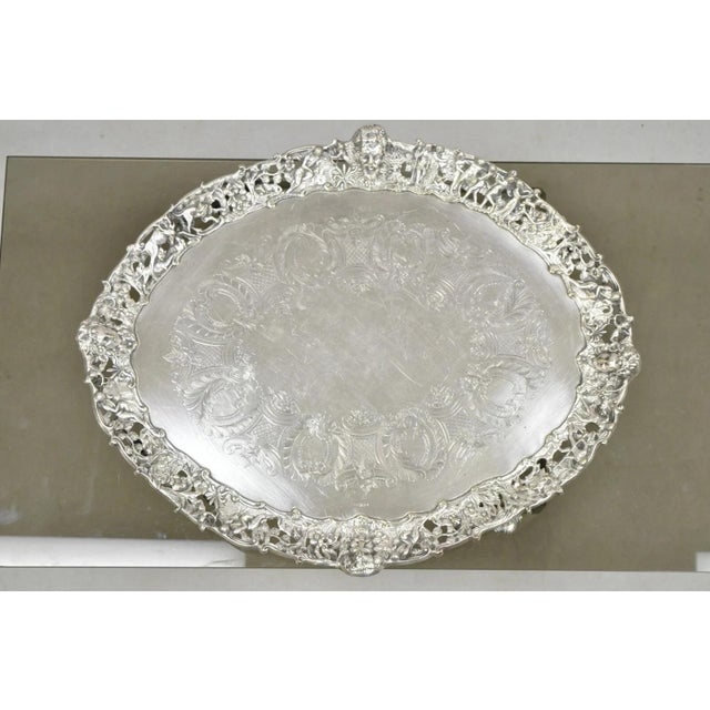Mid 19th Century French Renaissance Bacchanal Scene Silver Plated Bacchus Figural Salver Tray For Sale - Image 15 of 15