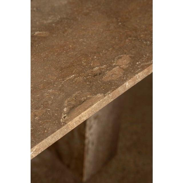 Stone 1990s Italian Modern Travertine Center Table or Desk Designed by Angelo Mangiarotti For Sale - Image 7 of 10