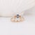 Blue Ceylon Sapphire Ring With Natural Diamond Accents in Solid 14k Yellow Gold, 5mm, Size 6.75 For Sale - Image 8 of 8