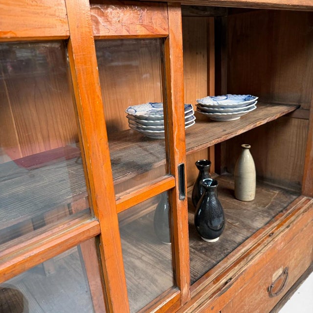 Antique Japanese Shop Counter with Glass Display and Drawers, 1920s For Sale - Image 11 of 18