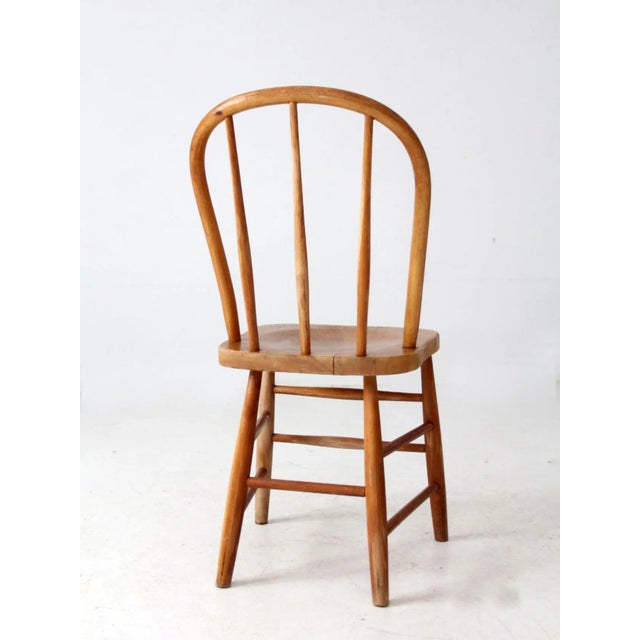 Brown Antique Bow Back Farmhouse Dining Chair For Sale - Image 8 of 15