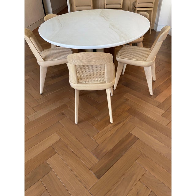 Set of 5 Brutus Armless Chairs in Solid Oak With Cane Seat by BassamFellows For Sale - Image 9 of 9