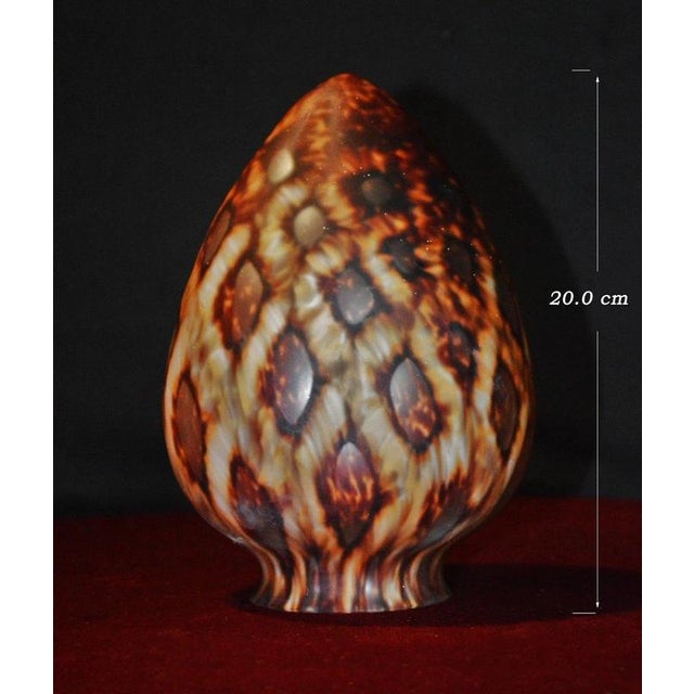 Metal Art Deco Tiffany Style Stained Glass Acorn Pendant Light, 1940s For Sale - Image 7 of 18