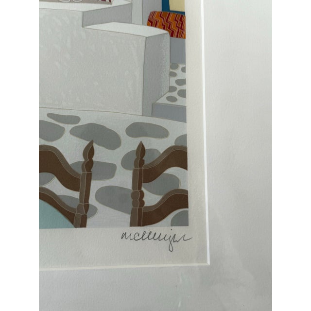 Thomas McKnight Thomas McKnight “Pierrot’s” Signed Serigraph, Framed Mediterranean Interior Print For Sale - Image 4 of 12