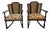 Pair of Vintage Cane‑Back Floral Rocking Armchairs For Sale