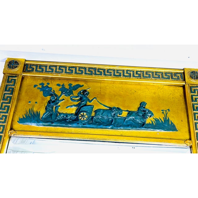 Neoclassical Oversized Neoclassical Greek Key Trumeau Wall Mirror With Classical Relief Frieze For Sale - Image 3 of 18