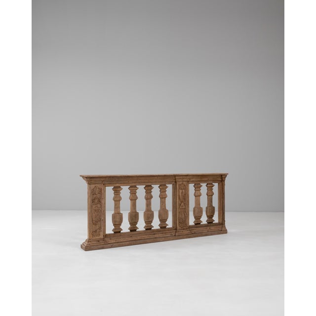 French 1780s French Hand-carved Oak Balustrade For Sale - Image 3 of 18