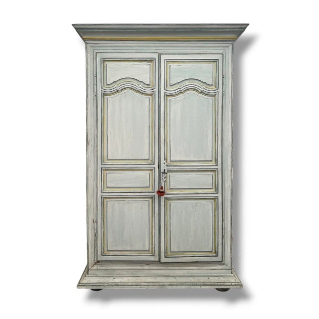 Louis XIV Style Armoire in Painted Wood, 19th Century For Sale - Image 14 of 15