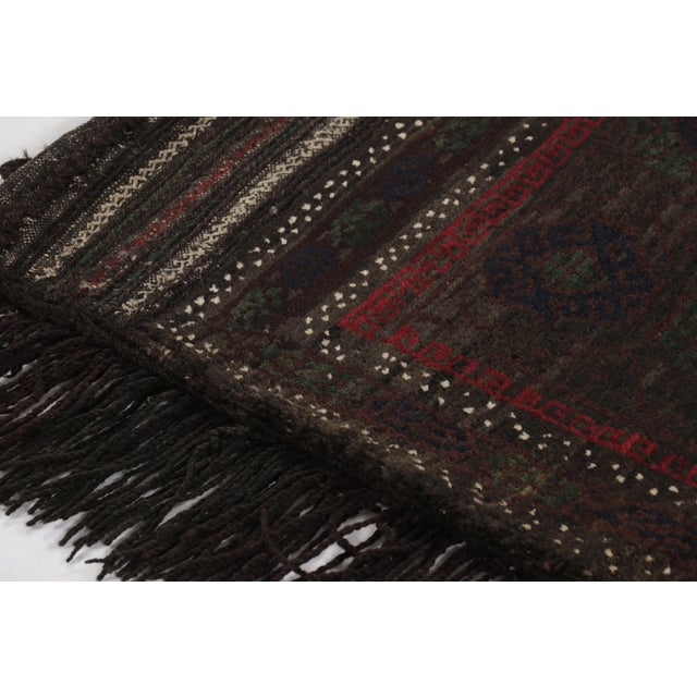 Tribal Vintage Balisht Tribal Rug, Black and Brown With Geometric Patterns - Rug & Kilim For Sale - Image 3 of 9