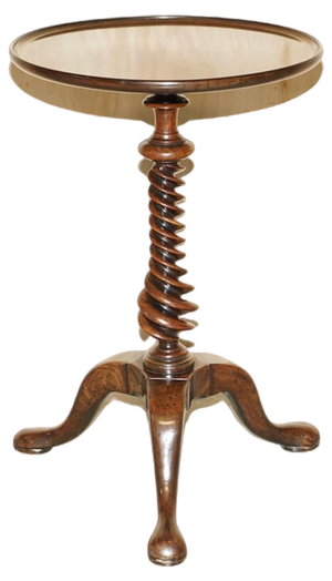Antique George III Hardwood Side Table with Spiral Column, 1800