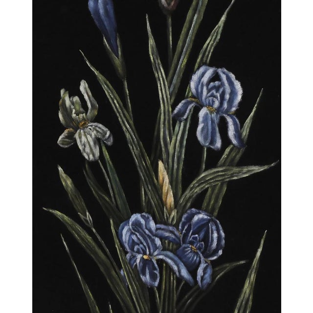 Edwardian Folding Screen with Handpainted Flowers on Velvet, 1910s For Sale - Image 5 of 10