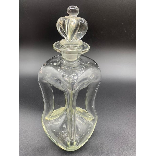 Mid-Century Modern 1950s Mid-Century Modern Holmegaard "Kluk Kluk" Decanter With Rare Crown Stopper by Jacob E. Bang For Sale - Image 3 of 5