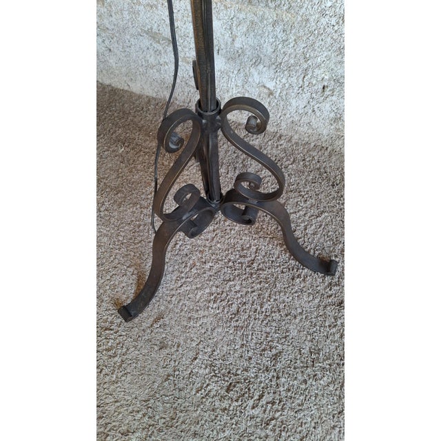 19th Century 20th Century Classical Wrought Iron Tripod Floor Lamp, 1890s For Sale - Image 5 of 8