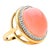 Syna Salmon Coral Yellow Gold Ring with Diamonds For Sale