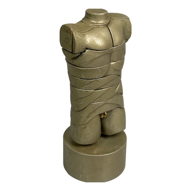 Spanish Nickel-Plated Metal Sculpture of Mini David by Miguel Berrocal, 1968-70 For Sale