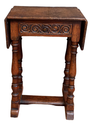 Antique Drop Leaf Joint Stool, 1700s