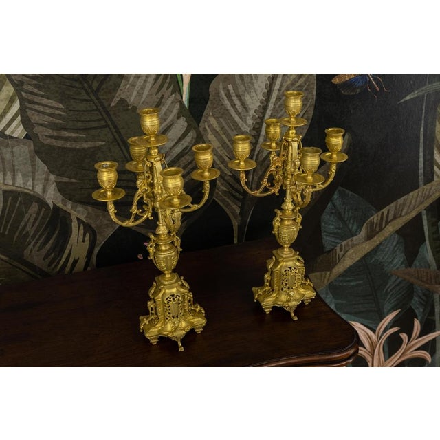 French Neoclassical Bronze Candelabras, 1920s, Set of 2 For Sale - Image 4 of 18