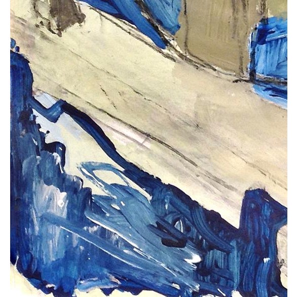 Turbulent Waters Abstract Seascape Painting On Paper Piers And