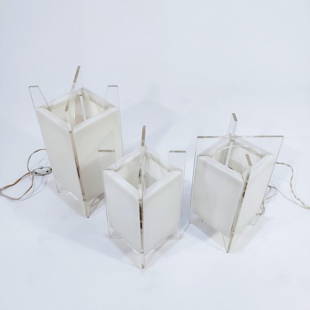 1960s Italian Table Lamps from Guzzini, 1960s, Set of 3 For Sale - Image 5 of 14