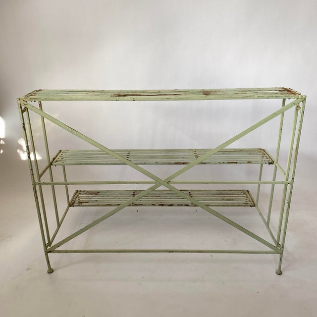 Vintage Painted Metal Three Shelf Garden Etagere Plant Stand Chairish