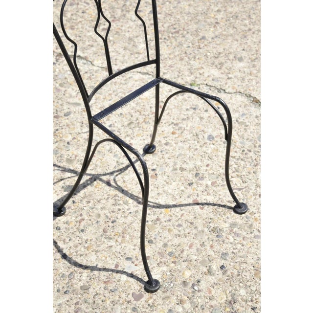 Mid 20th Century Vintage Salterini Style Wrought Iron Small Garden Patio Bistro Dining Set - 3 Pc For Sale - Image 11 of 11