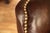 Tufted Brown Leather Executive Swivel Chair With Brass Nailhead Trim and Casters For Sale - Image 11 of 17